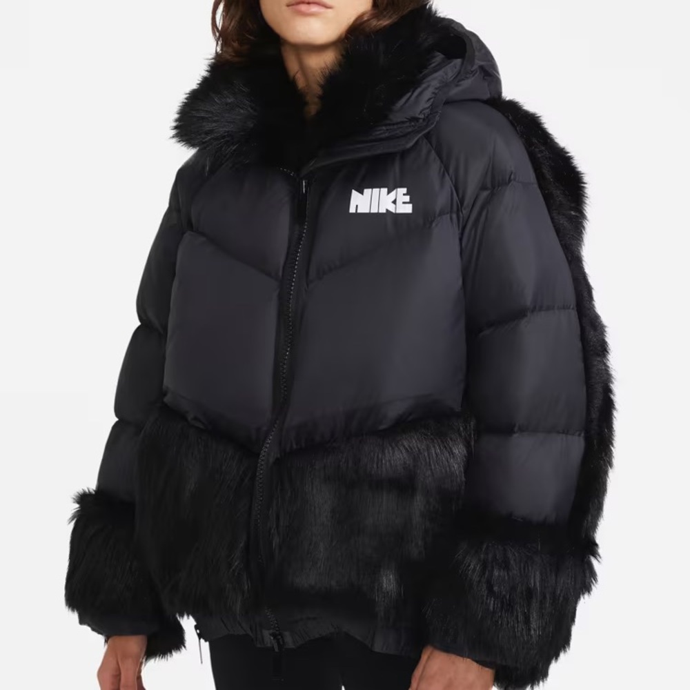 Nike Sacai Black Puffer with Faux Fur (flawed)